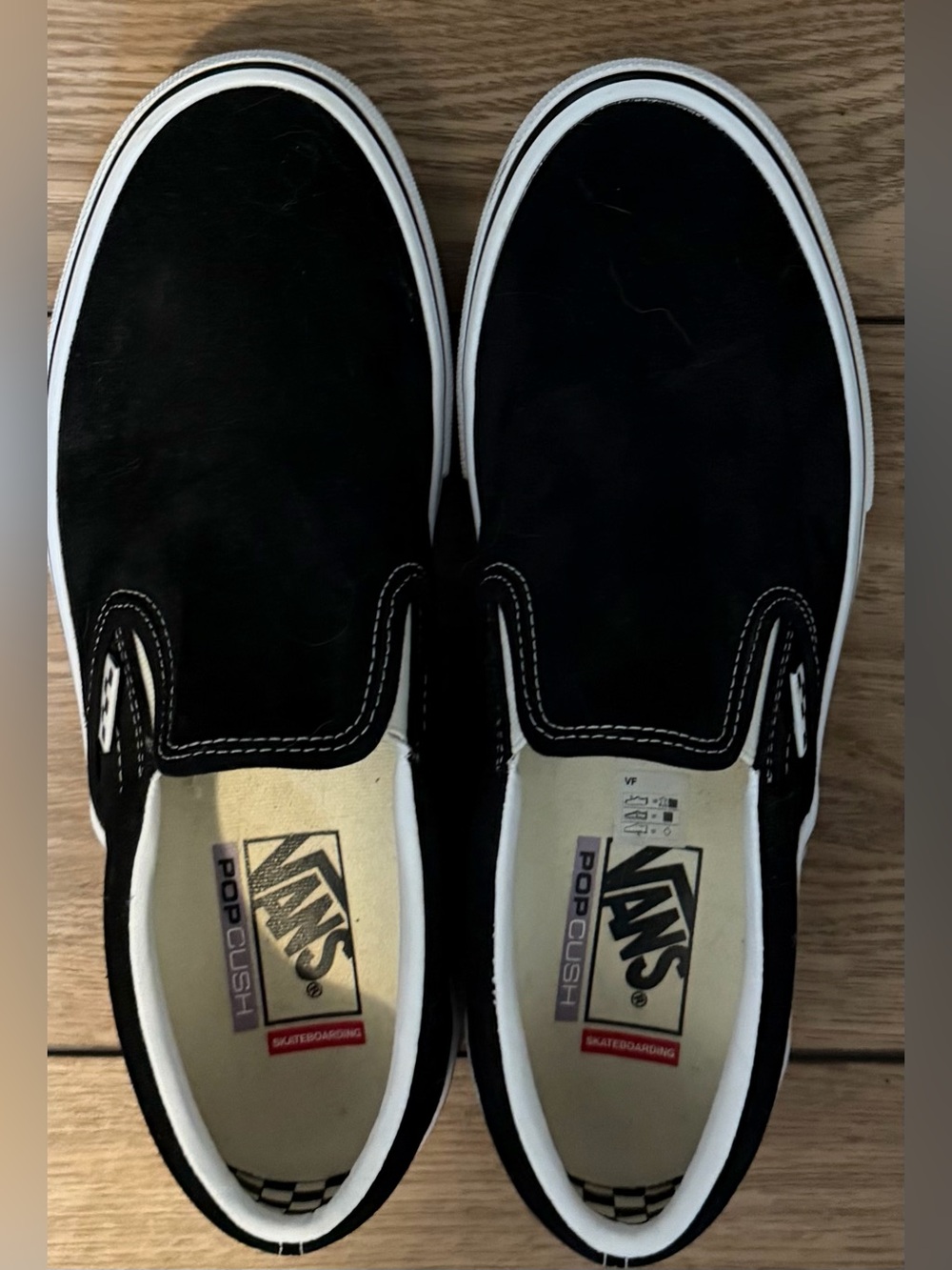 Vans Black Slip-On Loafers with White Midsole